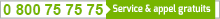 0800 75 75 75 Service et appel gratuit