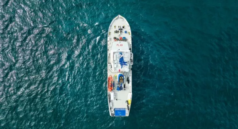 Vue du navire Plastic Odyssey